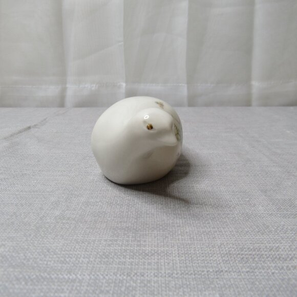 White Bird Irish Porcelain Figurine Vintage Signed CRE Flowers Blue Pink Yellow - Picture 2 of 10